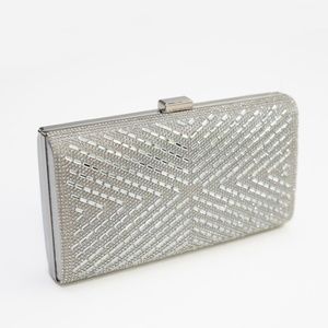 SILVER Rhinestone Evening Bag